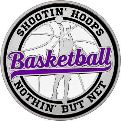 Purple "Basketball" with Black Outer Circular Borders